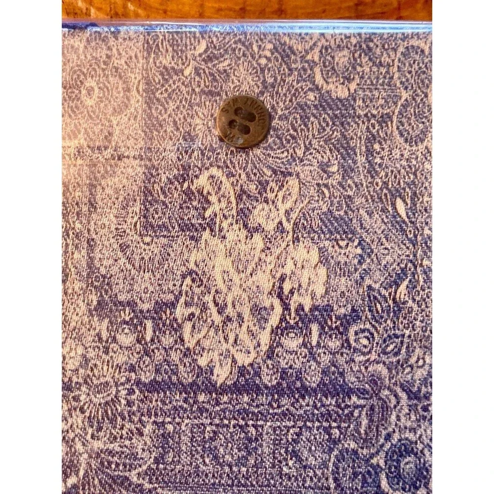 NEW Johnny Was Denim Embroidery Journal and Pen Set Silk Blend Blue 8.5
